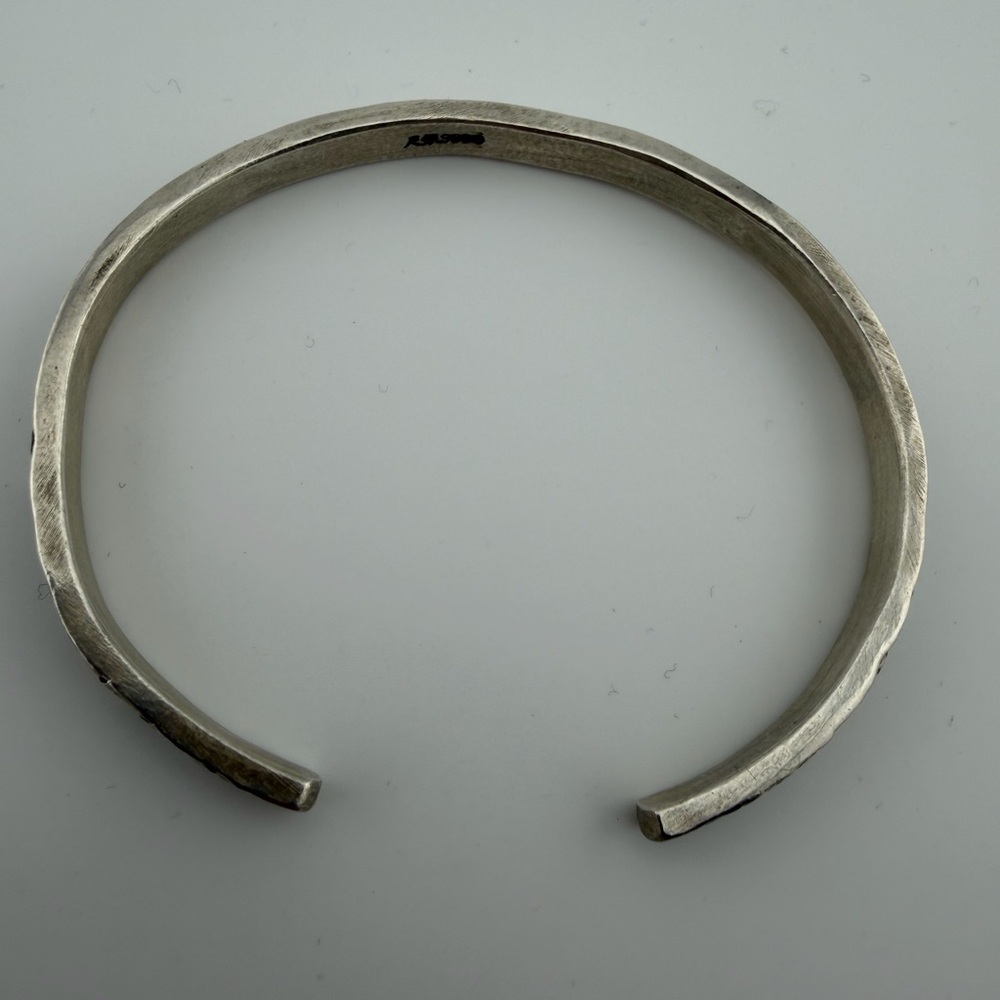 Bocai S999 Pure Silver Auspicious Cloud Cuff Bracelet | 30g Handmade | Beautifuf - Picture 9 of 10